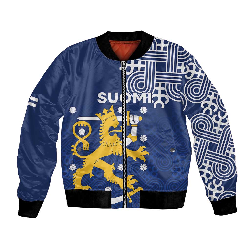 Finland Nordic Lion Bomber Jacket Pride Of Suomi - Wonder Print Shop