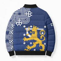 Finland Nordic Lion Bomber Puffer Jacket Pride Of Suomi - Wonder Print Shop
