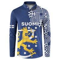Finland Nordic Lion Button Sweatshirt Pride Of Suomi - Wonder Print Shop