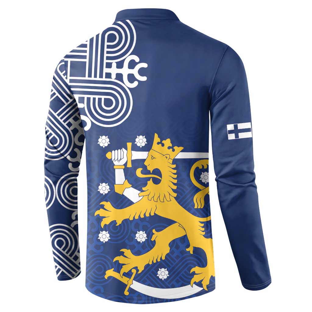 Finland Nordic Lion Button Sweatshirt Pride Of Suomi - Wonder Print Shop