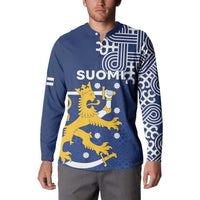 Finland Nordic Lion Button Sweatshirt Pride Of Suomi - Wonder Print Shop