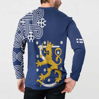 Finland Nordic Lion Button Sweatshirt Pride Of Suomi - Wonder Print Shop