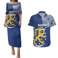 Finland Nordic Lion Couples Matching Puletasi and Hawaiian Shirt Pride Of Suomi - Wonder Print Shop