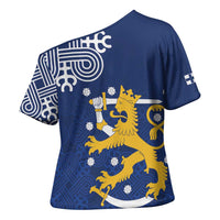Finland Nordic Lion Cross Shoulder Shirt Pride Of Suomi - Wonder Print Shop