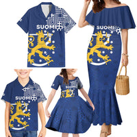 Finland Nordic Lion Family Matching Mermaid Dress and Hawaiian Shirt Pride Of Suomi - Wonder Print Shop