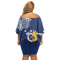 Finland Nordic Lion Family Matching Off Shoulder Short Dress and Hawaiian Shirt Pride Of Suomi - Wonder Print Shop