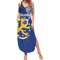 Finland Nordic Lion Family Matching Summer Maxi Dress and Hawaiian Shirt Pride Of Suomi - Wonder Print Shop