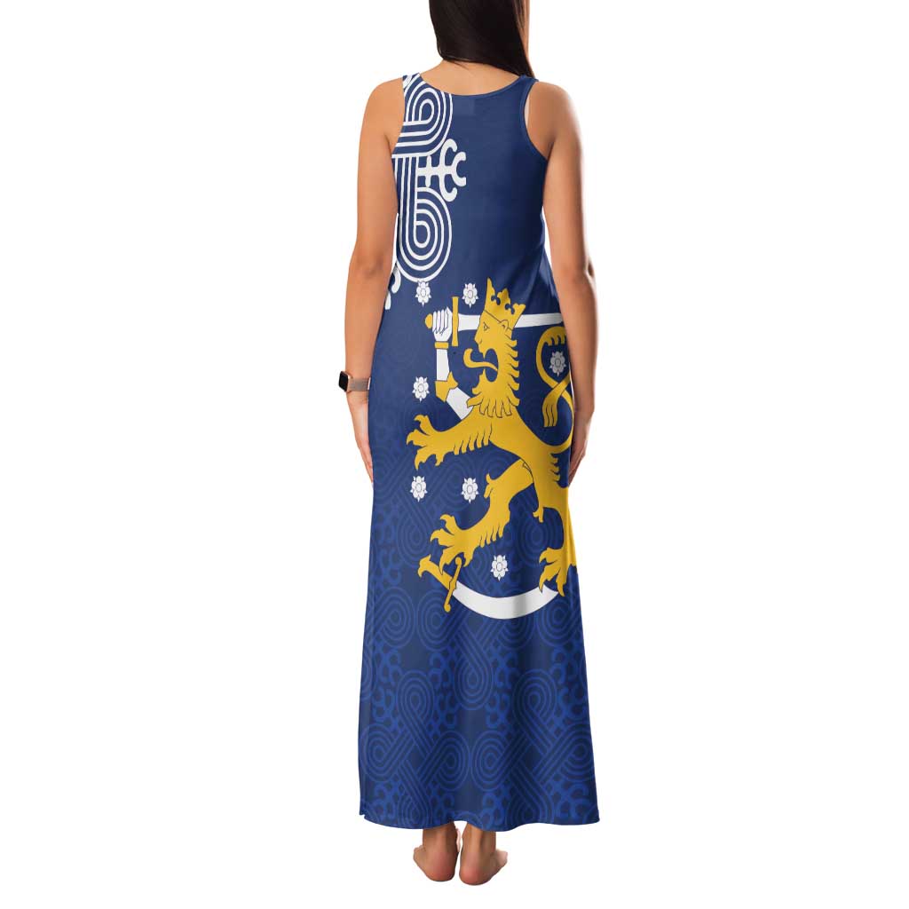 Finland Nordic Lion Family Matching Tank Maxi Dress and Hawaiian Shirt Pride Of Suomi - Wonder Print Shop