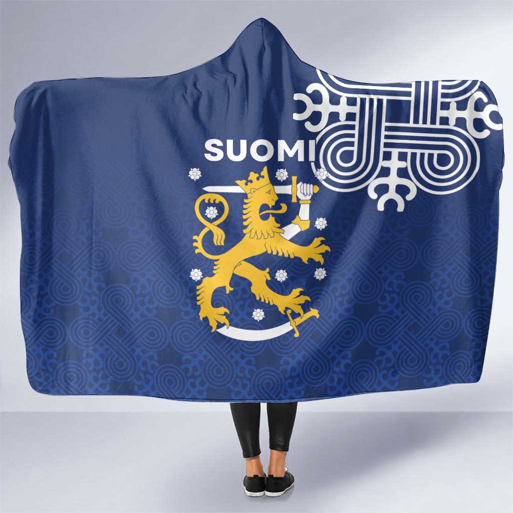 Finland Nordic Lion Hooded Blanket Pride Of Suomi - Wonder Print Shop