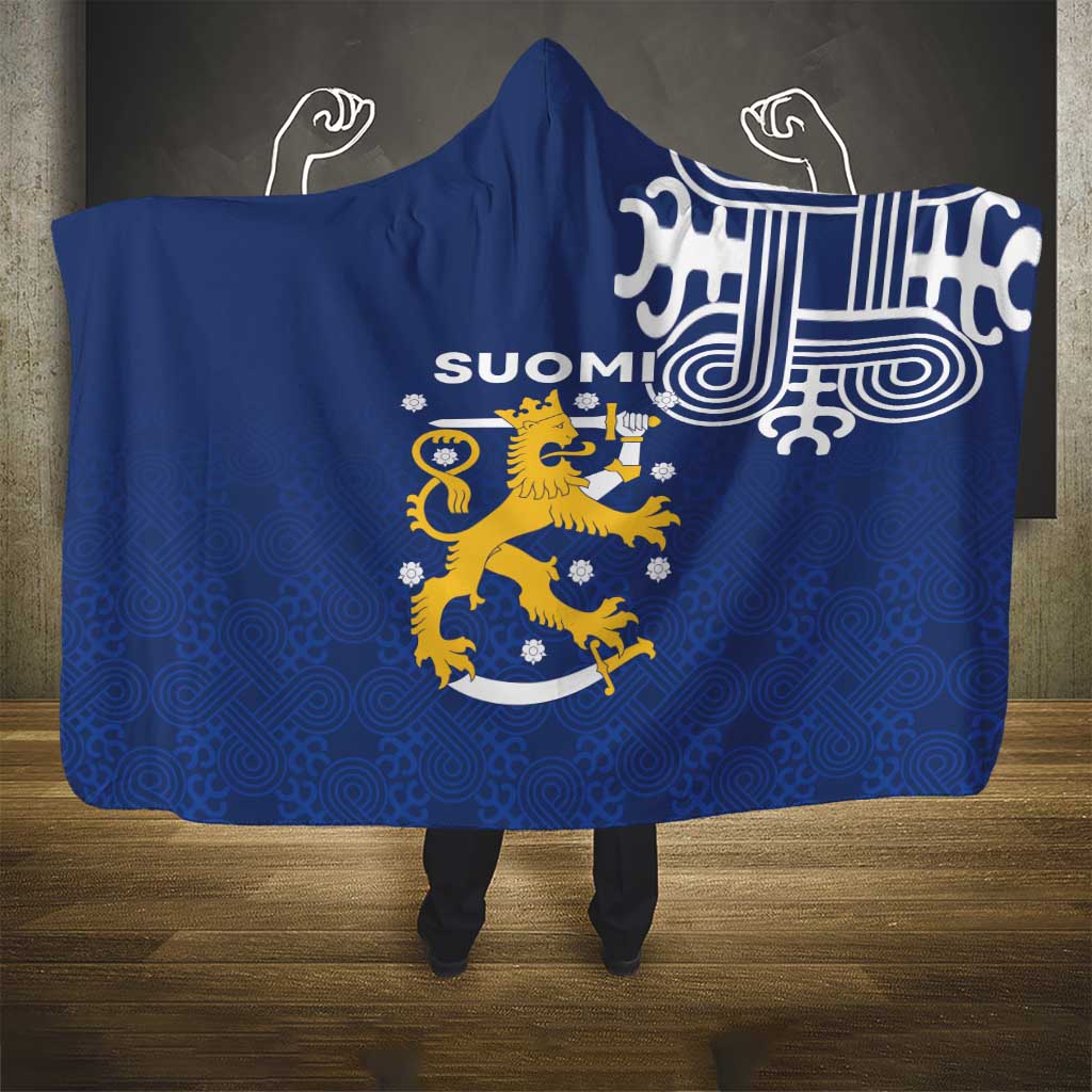 Finland Nordic Lion Hooded Blanket Pride Of Suomi - Wonder Print Shop