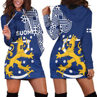Finland Nordic Lion Hoodie Dress Pride Of Suomi - Wonder Print Shop