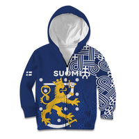 Finland Nordic Lion Kid Hoodie Pride Of Suomi - Wonder Print Shop