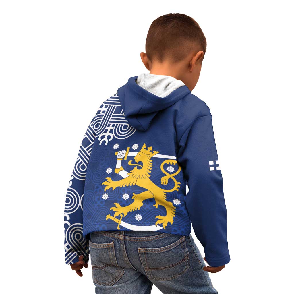 Finland Nordic Lion Kid Hoodie Pride Of Suomi - Wonder Print Shop