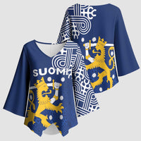 Finland Nordic Lion Kimono Sleeve Blouse Pride Of Suomi - Wonder Print Shop