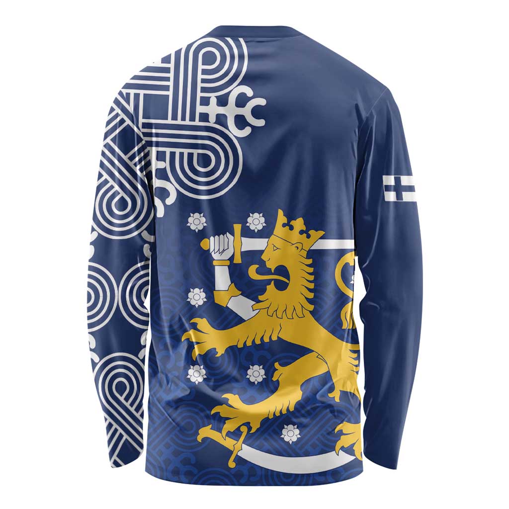 Finland Nordic Lion Long Sleeve Shirt Pride Of Suomi - Wonder Print Shop