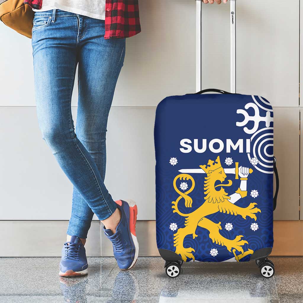 Finland Nordic Lion Luggage Cover Pride Of Suomi - Wonder Print Shop