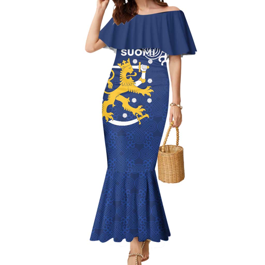 Finland Nordic Lion Mermaid Dress Pride Of Suomi - Wonder Print Shop