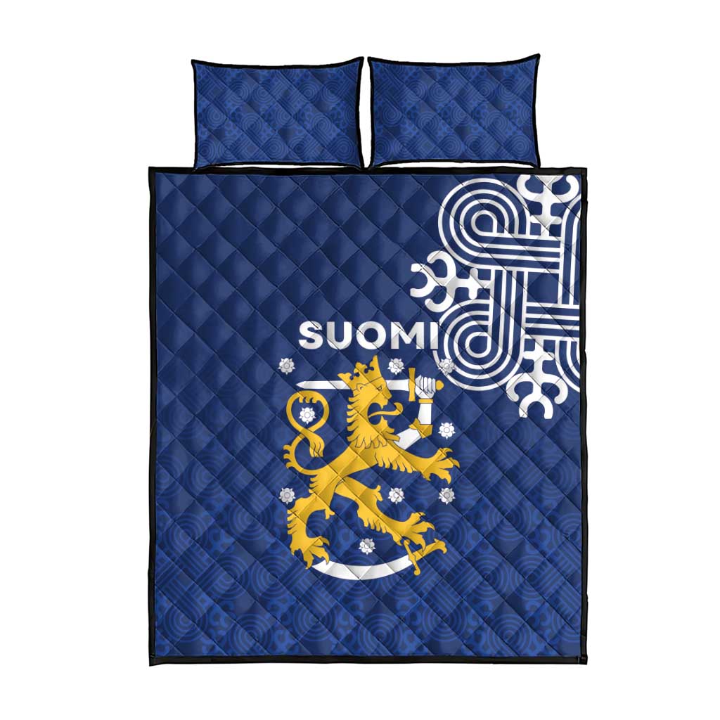 Finland Nordic Lion Quilt Bed Set Pride Of Suomi - Wonder Print Shop
