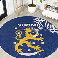 Finland Nordic Lion Round Carpet Pride Of Suomi - Wonder Print Shop