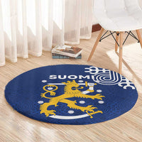 Finland Nordic Lion Round Carpet Pride Of Suomi - Wonder Print Shop