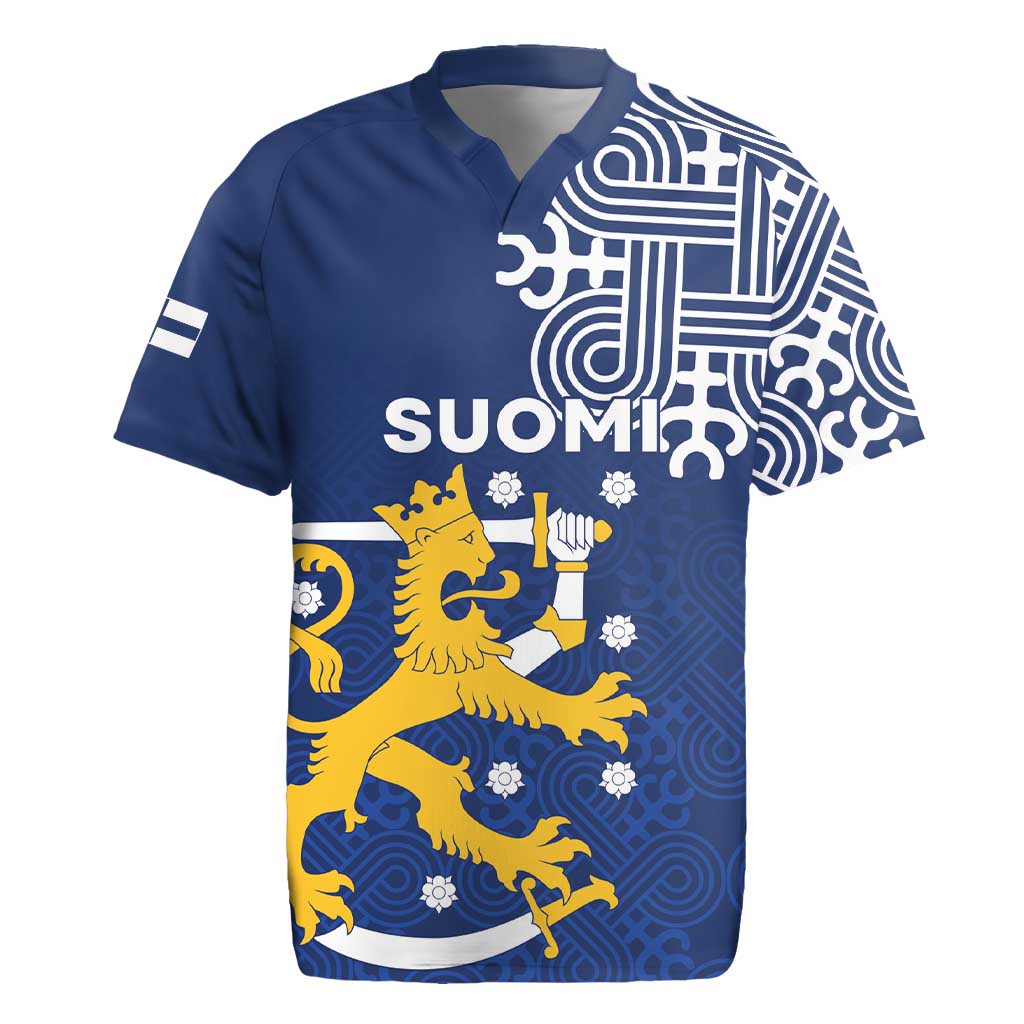 Finland Nordic Lion Rugby Jersey Pride Of Suomi - Wonder Print Shop