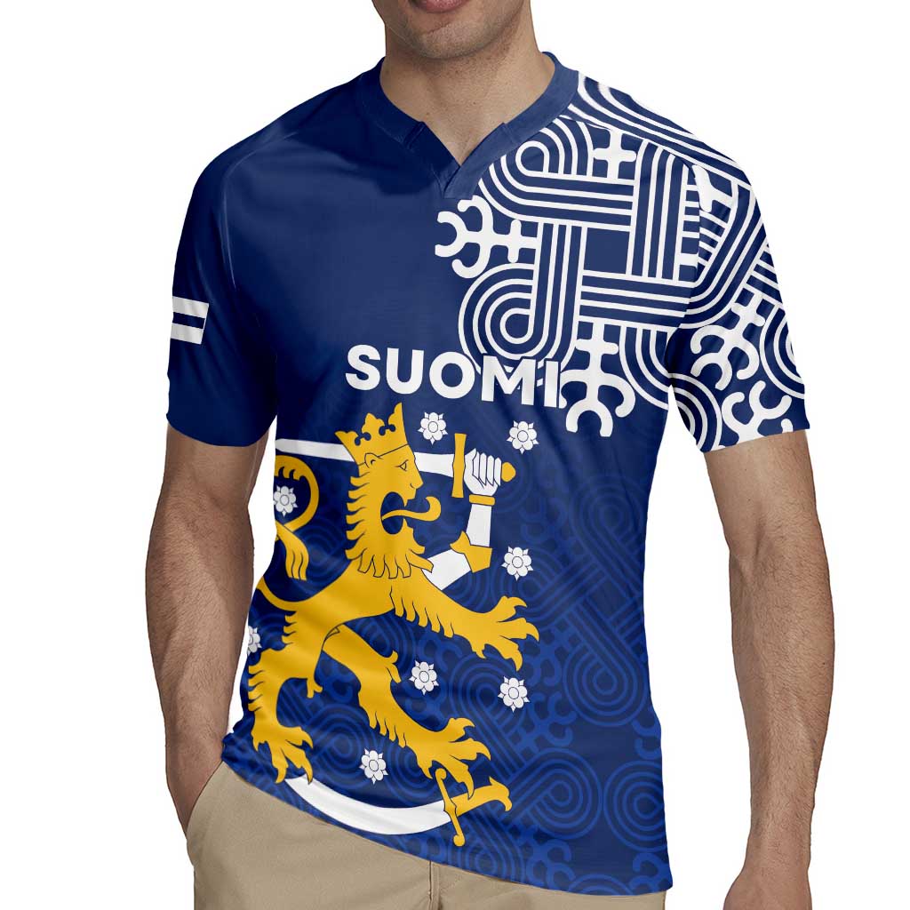 Finland Nordic Lion Rugby Jersey Pride Of Suomi - Wonder Print Shop