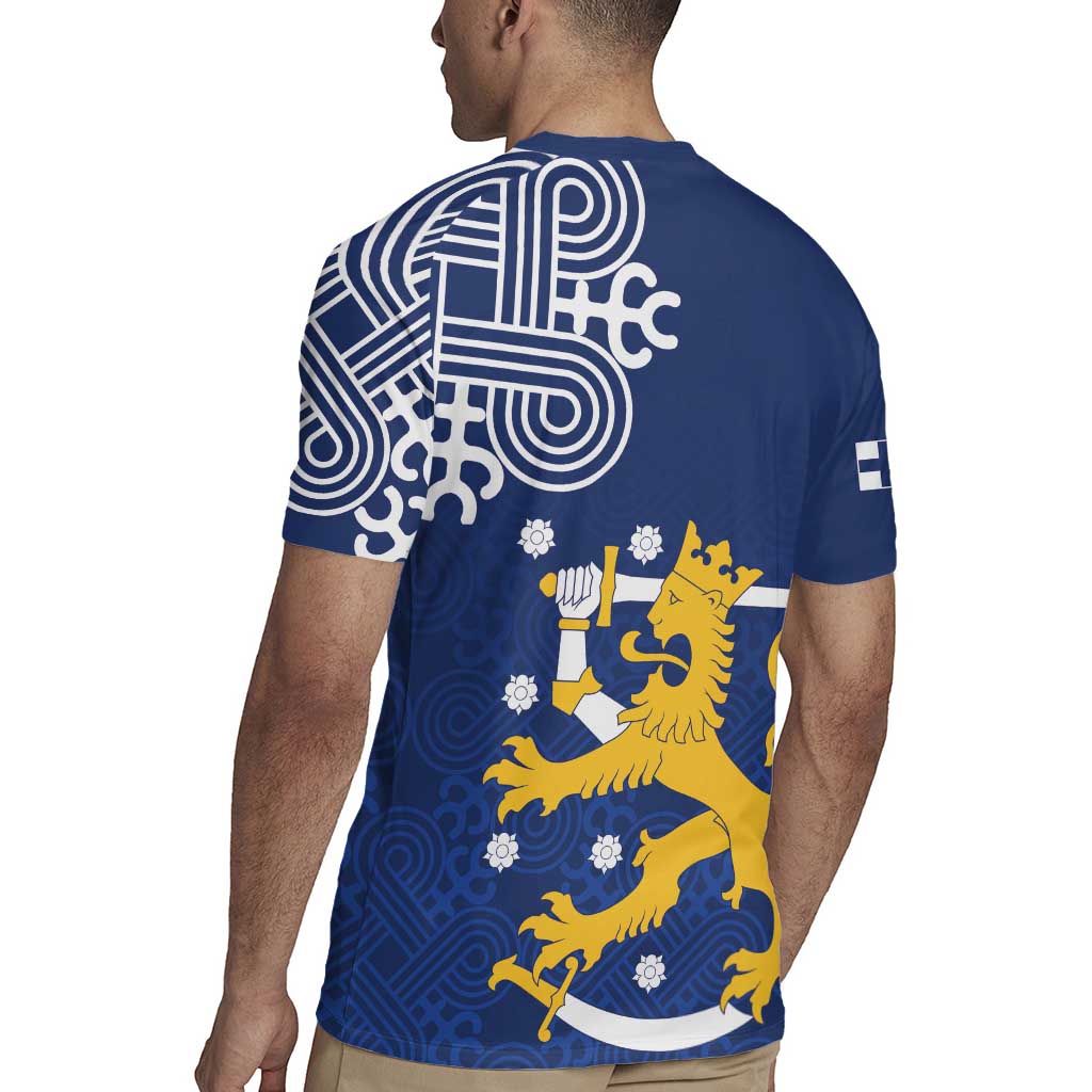 Finland Nordic Lion Rugby Jersey Pride Of Suomi - Wonder Print Shop