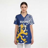 Finland Nordic Lion Scrub Top Pride Of Suomi - Wonder Print Shop