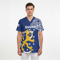 Finland Nordic Lion Scrub Top Pride Of Suomi - Wonder Print Shop