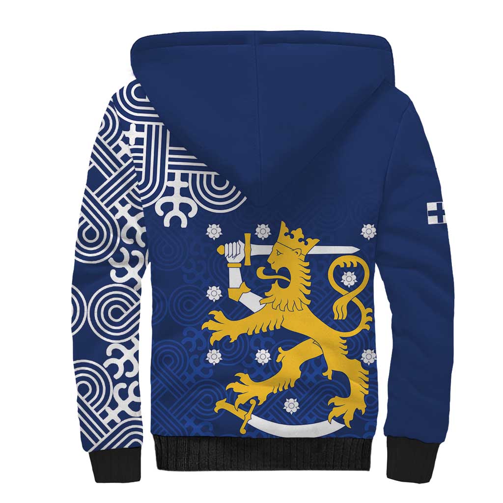 Finland Nordic Lion Sherpa Hoodie Pride Of Suomi - Wonder Print Shop