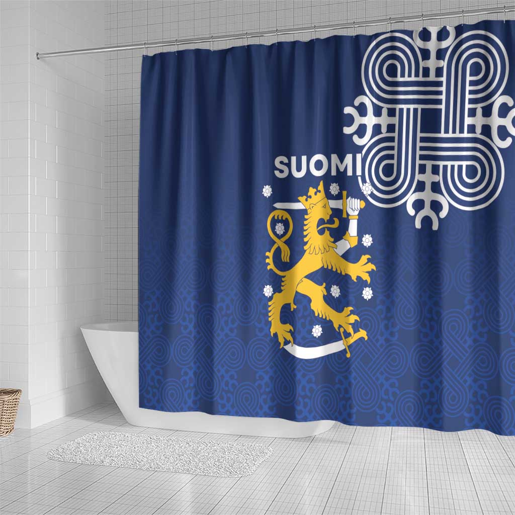 Finland Nordic Lion Shower Curtain Pride Of Suomi - Wonder Print Shop