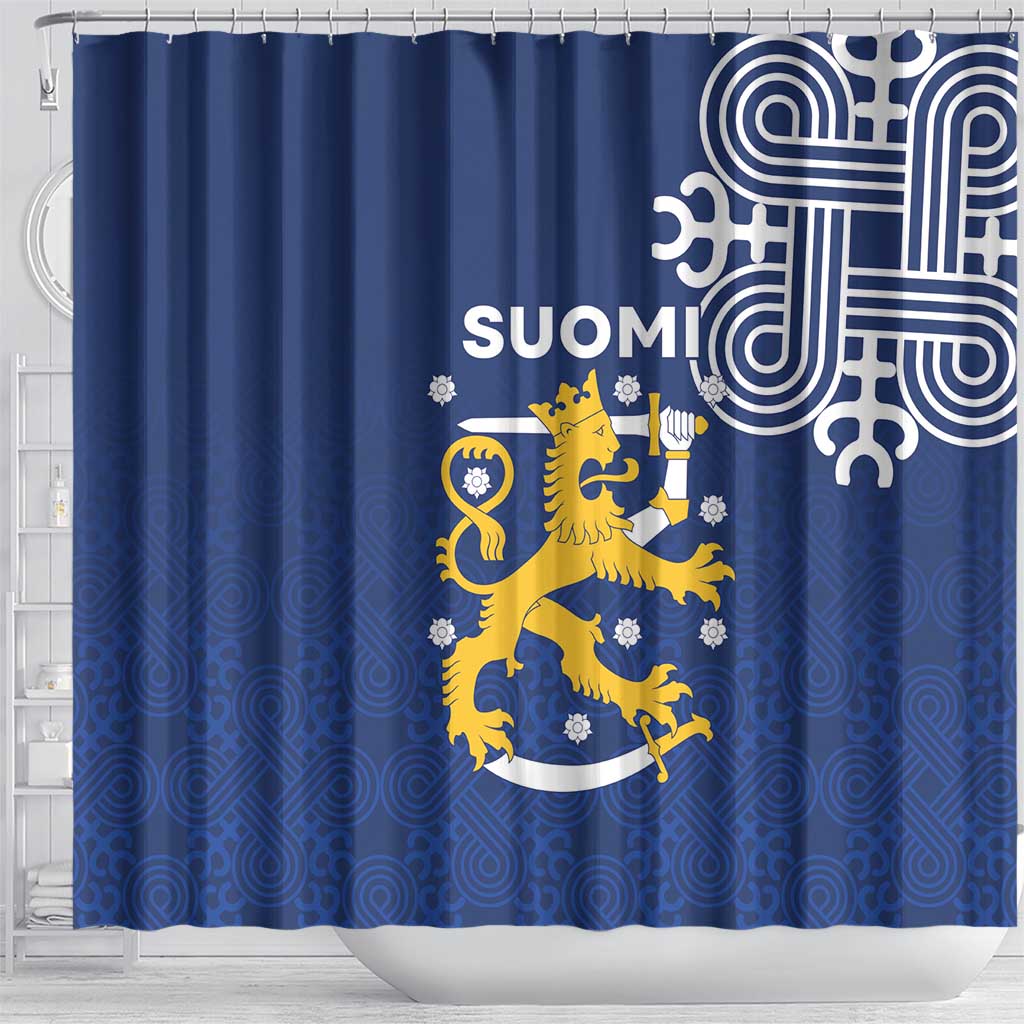 Finland Nordic Lion Shower Curtain Pride Of Suomi - Wonder Print Shop