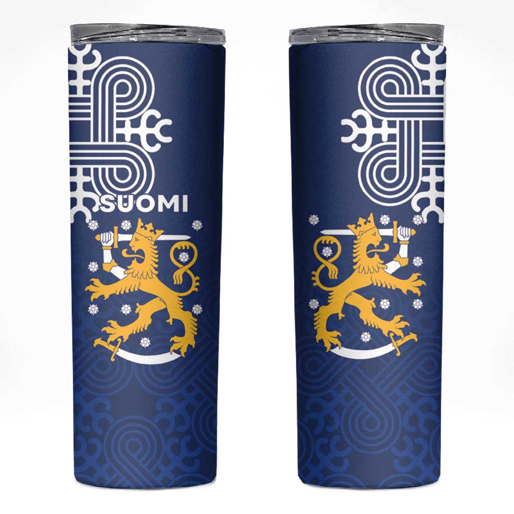 Finland Nordic Lion Skinny Tumbler Pride Of Suomi - Wonder Print Shop