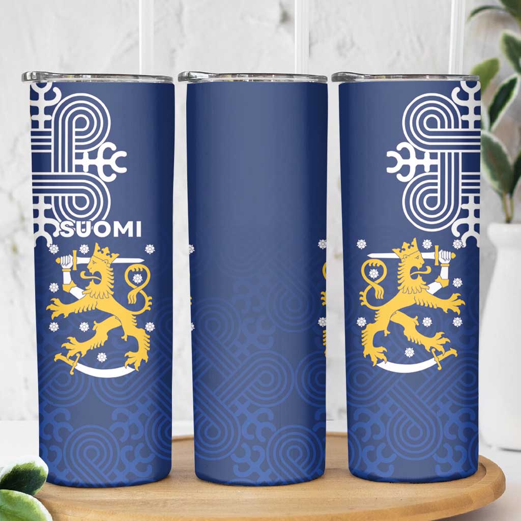 Finland Nordic Lion Skinny Tumbler Pride Of Suomi - Wonder Print Shop