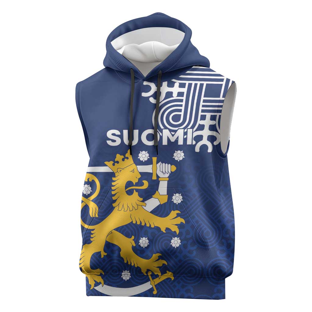 Finland Nordic Lion Sleeveless Hoodie Pride Of Suomi - Wonder Print Shop