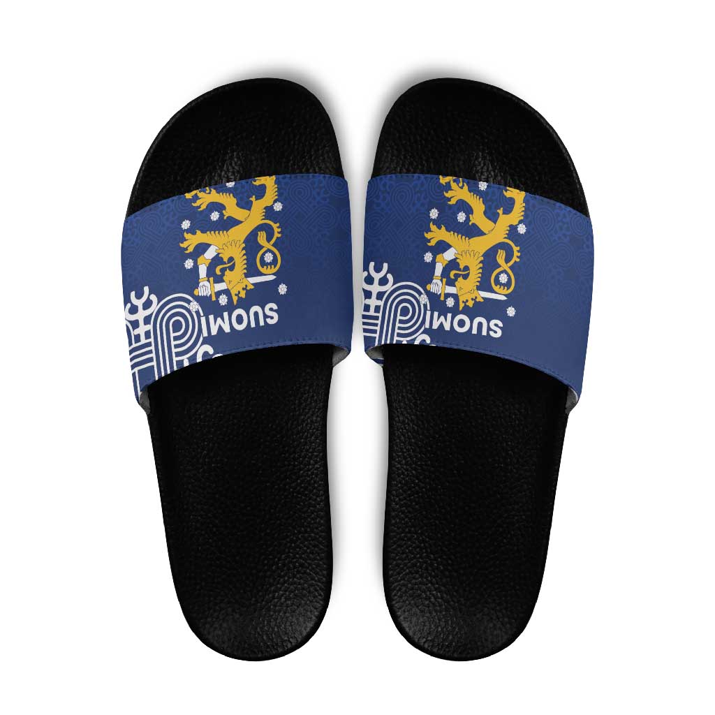 Finland Nordic Lion Slide Sandals Pride Of Suomi - Wonder Print Shop
