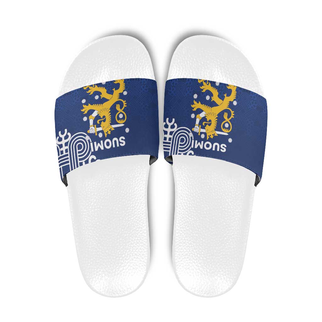 Finland Nordic Lion Slide Sandals Pride Of Suomi - Wonder Print Shop