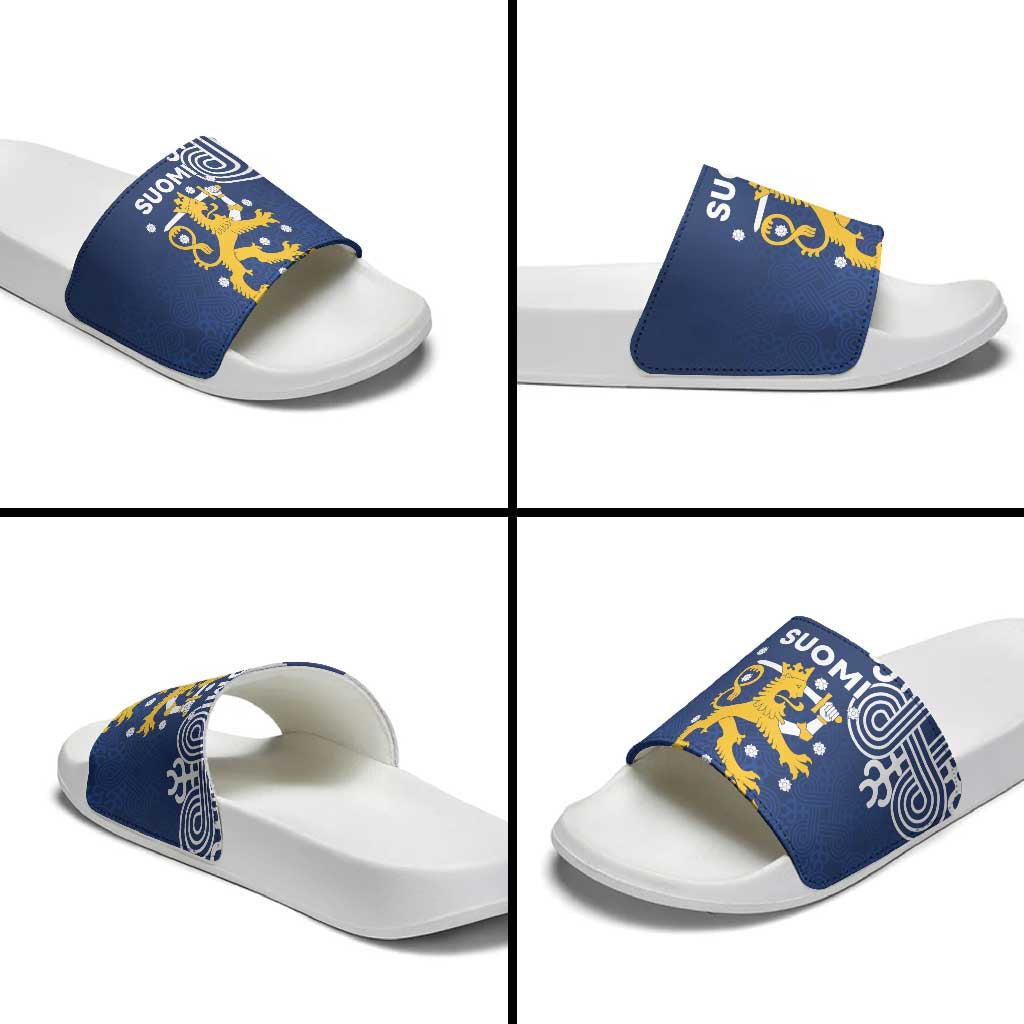 Finland Nordic Lion Slide Sandals Pride Of Suomi - Wonder Print Shop