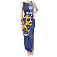 Finland Nordic Lion Tank Maxi Dress Pride Of Suomi - Wonder Print Shop