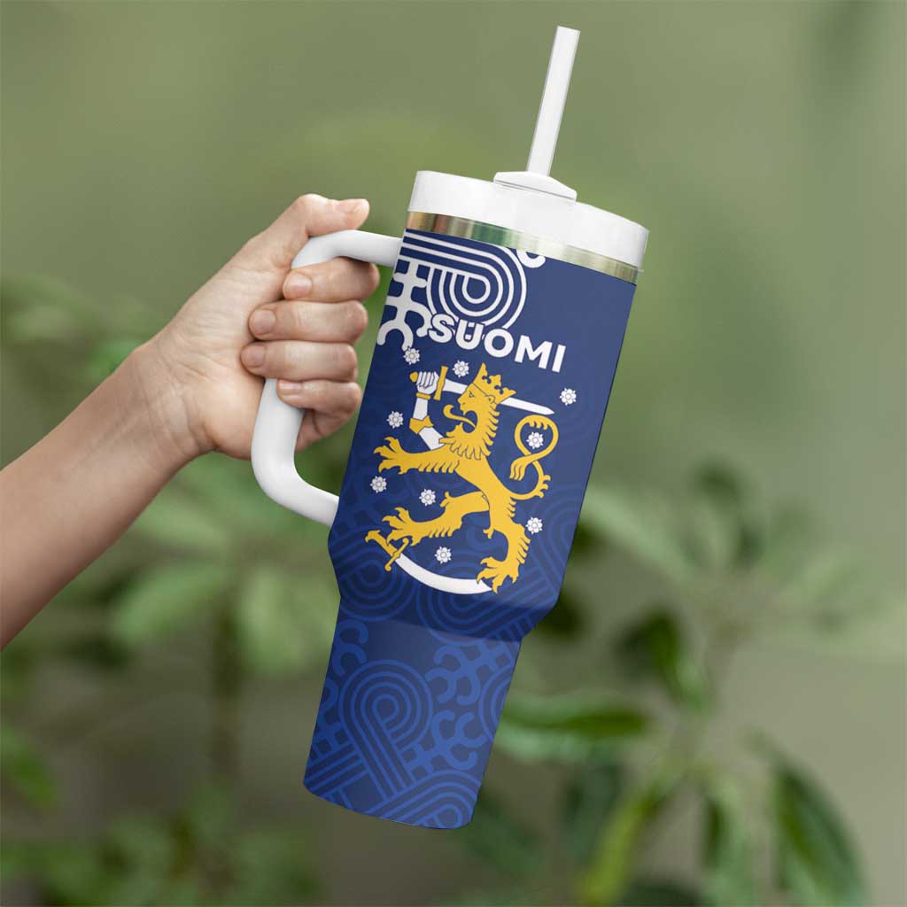 Finland Nordic Lion Tumbler With Handle Pride Of Suomi - Wonder Print Shop