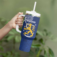 Finland Nordic Lion Tumbler With Handle Pride Of Suomi - Wonder Print Shop