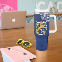 Finland Nordic Lion Tumbler With Handle Pride Of Suomi - Wonder Print Shop