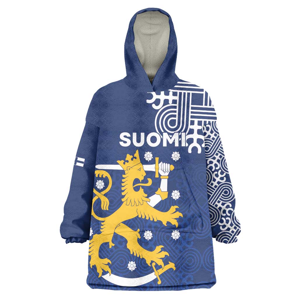 Finland Nordic Lion Wearable Blanket Hoodie Pride Of Suomi - Wonder Print Shop