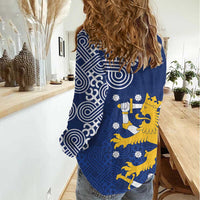 Finland Nordic Lion Women Casual Shirt Pride Of Suomi - Wonder Print Shop