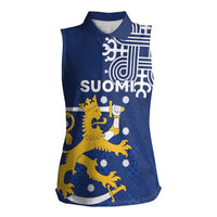 Finland Nordic Lion Women Sleeveless Polo Shirt Pride Of Suomi - Wonder Print Shop
