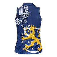 Finland Nordic Lion Women Sleeveless Polo Shirt Pride Of Suomi - Wonder Print Shop