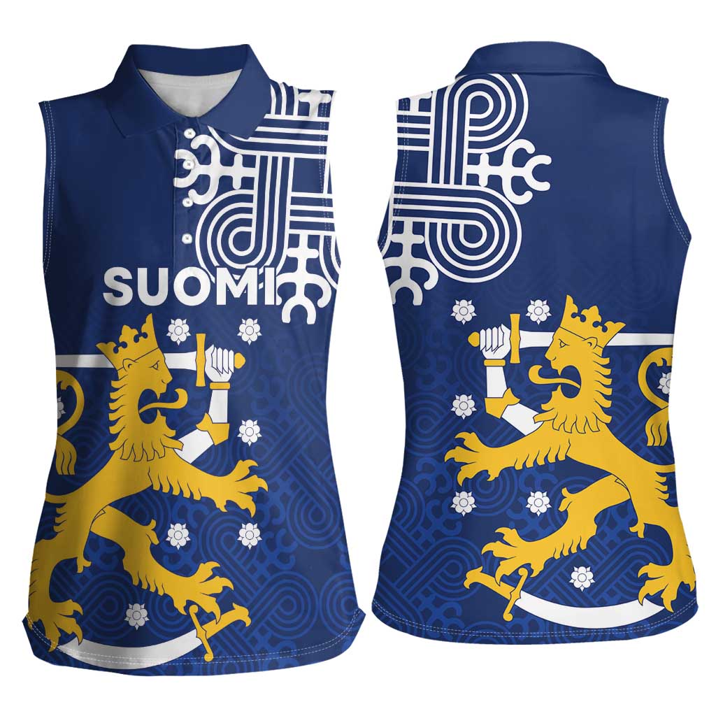 Finland Nordic Lion Women Sleeveless Polo Shirt Pride Of Suomi - Wonder Print Shop