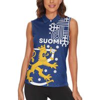 Finland Nordic Lion Women Sleeveless Polo Shirt Pride Of Suomi - Wonder Print Shop