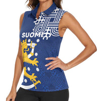 Finland Nordic Lion Women Sleeveless Polo Shirt Pride Of Suomi - Wonder Print Shop
