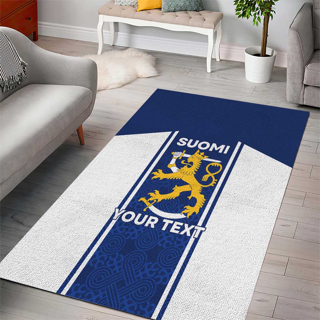 Personalized Finland Suomi Lion Area Rug Pride Of The North - Wonder Print Shop